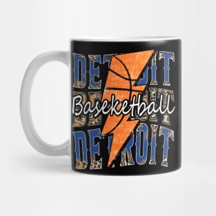 Graphic Basketball Detroit Proud Name Vintage Mug